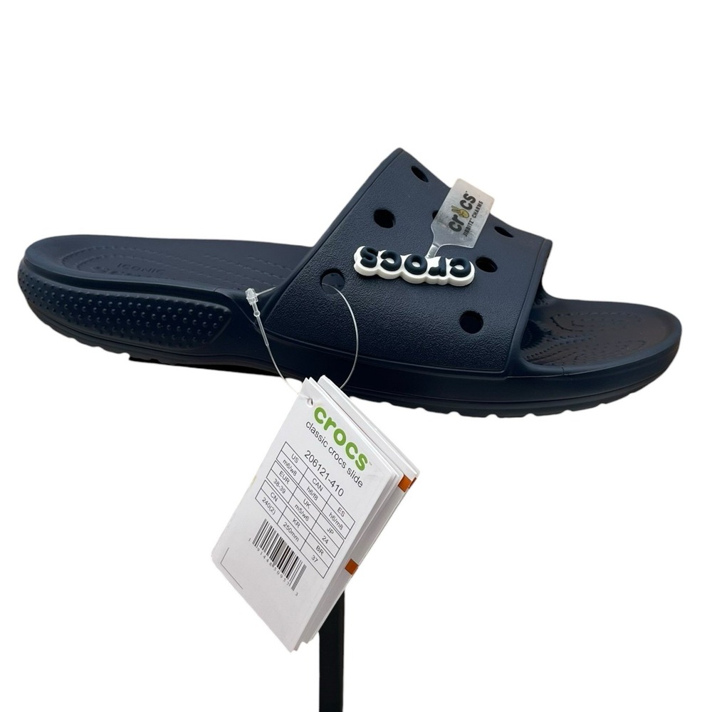 Crocs Women's Classic Slide Sandals Size 8 Navy Blue Water Friendly Lightweight